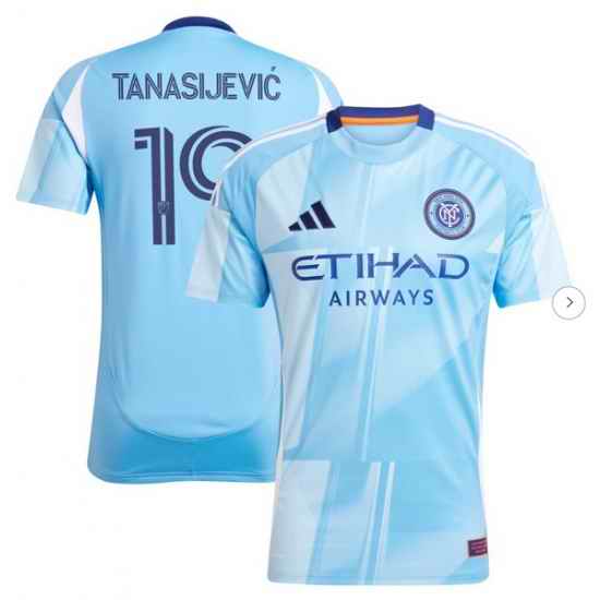 Men's New York City FC Strahinja Tanasijevi? adidas Light Blue 2025 The Excelsior Kit Replica Player Jersey